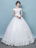 Brautkleider Prinzessin A-Linie- Brautkleider Kurzarm Hochzeit mit Bateau-Kragen Elfenbeinfarbe Satingewebe bodenlang und Schnürung