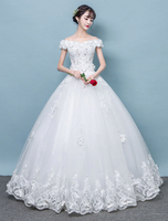 Brautkleider Prinzessin A-Linie- Brautkleider Kurzarm Hochzeit mit Bateau-Kragen Elfenbeinfarbe Satingewebe bodenlang und Schnürung