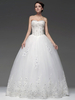Brautkleider Prinzessin A-Linie- Brautkleider trägerlos Hochzeit Elfenbeinfarbe Brautkleider große Größen Tüll bodenlang mit Schnürung