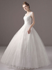Brautkleider Prinzessin Ballkleid Elfenbein Spitze Perlen Keyhole Maxi Brautkleider