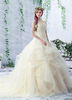Brautkleider Prinzessin Champagner Herz-Ausschnitt Brautkleider Spitze mit Kapelle-Schleppe ärmellos und Schnürung A-Linie- trägerlos