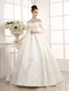 Brautkleider Prinzessin Elfenbeinfarbe Halskragen Brautkleider Hochzeit Tüll Brautkleider große Größen bodenlang Langarm Prom- trägerlos