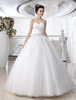 Brautkleider Prinzessin Elfenbeinfarbe Herz-Ausschnitt Brautkleider Hochzeit Tüll bodenlang mit Schnürung Prom- trägerlos