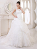 Brautkleider Prinzessin Elfenbeinfarbe mit Rundkragen Brautkleider Organza und Kapelle-Schleppe und Reißverschluss Prom-