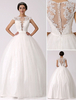 Brautkleider Prinzessin Elfenbeinfarbe V-Ausschnitt Brautkleider Hochzeit Tüll Brautkleider große Größen bodenlang Kurzarm Prinzessin trägerlos
