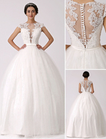 Brautkleider Prinzessin Elfenbeinfarbe V-Ausschnitt Brautkleider Hochzeit Tüll Brautkleider große Größen bodenlang Kurzarm Prinzessin trägerlos