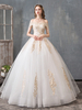 Brautkleider Prinzessin Prinzessin Brautkleider Kurzarm Hochzeit mit Bateau-Kragen milchweiß / elfenbeinweiß Tüll bodenlang und Schnürung