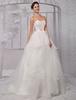 Brautkleider Prinzessin Prinzessin Brautkleider ärmellos Hochzeit Herz-Ausschnitt Elfenbeinfarbe Organza mit Court-Schleppe und Reißverschluss