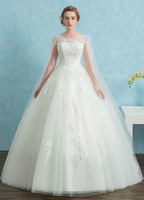 Brautkleider Prinzessin Prinzessin Brautkleider ärmellos Hochzeit mit Rundkragen Herz-Ausschnitt Brautkleider Weiß Tüll und Domkirchen-schleppe
