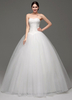Brautkleider Prinzessin Prinzessin Brautkleider ärmellos Hochzeit trägerlos Ball Brautkleider Elfenbeinfarbe Tüll bodenlang mit Schnürung
