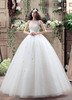 Brautkleider Prinzessin Prinzessin Brautkleider ärmellos Hochzeit und Rundkragen Brautkleider Tüll Weiß Satingewebe bodenlang trägerlos