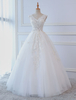 Brautkleider Prinzessin Prinzessin Brautkleider ärmellos Hochzeit V-Ausschnitt Brautkleider Tüll Elfenbeinfarbe Organza bodenlang mit Schnürung