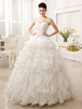 Brautkleider Prinzessin Prom- Brautkleider ärmellos Hochzeit Herz-Ausschnitt Brautkleider große Größen Elfenbeinfarbe Organza bodenlang