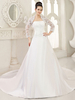 Brautkleider Prinzessin Prom- Brautkleider trägerlos Hochzeit Weiß Brautkleider große Größen Satingewebe mit Kapelle-Schleppe und Reißverschluss
