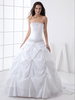 Brautkleider Prinzessin Prom- Brautkleider trägerlos Hochzeit Weiß Brautkleider große Größen Taft mit Kapelle-Schleppe und Reißverschluss