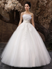 Brautkleider Prinzessin trägerlos Brautkleider Hochzeit Tüll Ball Brautkleider bodenlang mit Schnürung Prom- natürliche Taillenlinie
