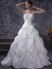 Brautkleider Prinzessin Weiß trägerlos Brautkleider Hochzeit Taft Brautkleider große Größen mit Kapelle-Schleppe ärmellos und Reißverschluss Prom-