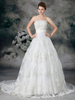 Brautkleider Prinzessin Weiß trägerlos Brautkleider Hochzeit Tüll Brautkleider große Größen mit Court-Schleppe ärmellos und Reißverschluss Prom-