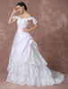 Brautkleider Prinzessin Weiß und Bateau-Kragen Brautkleider Satingewebe und Court-Schleppe ärmellos und Schnürung Prom- und Schulterfrei