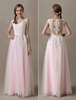 Brautkleider Soft Pink Lace Applique Tüll Sommer Beach Strand Brautkleid Sash Illusion Boden Länge farbigen Hochzeitskleid