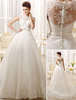 Brautkleider Spitze Applique Brautkleid Bogen Sash Sweetheart Illusion Zug Brautkleid