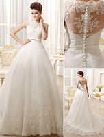 Brautkleider Spitze Applique Brautkleid Bogen Sash Sweetheart Illusion Zug Brautkleid