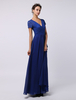 Brautmutterkleider A-Linie- Abendkleider für Hochzeit Königsblau Brautjungfernkleider Chiffon V-Ausschnitt Hochzeit bodenlang Kurzarm