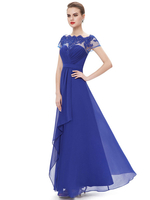 Brautmutterkleider A-Linie- Abendkleider für Hochzeit Lavendel Abendkleider Chiffon mit Bateau-Kragen Hochzeit bodenlang Kurzarm