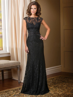 Brautmutterkleider Etui- Abendkleider für Hochzeit Spitze Schwarz ärmellos Hochzeit mit Bateau-Kragen bodenlang bodenlang und Reißverschluss