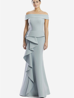 Brautmutterkleider Mermaid- Abendkleider für Hochzeit Satingewebe Babyblau ärmellos Hochzeit mit Carmenausschnitt bodenlang und Reißverschluss