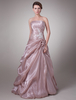 Brautmutterkleider Prom- Abendkleider für Hochzeit Kamee Rosa Tüll trägerlos Hochzeit bodenlang ärmellos