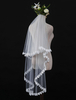 Brautschleier Elfenbein Lace One Tier Cut Edge Brautschleier
