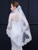 Brautschleier Kamm Oval Ecru White Tulle Lace Applique Braut Zubehör