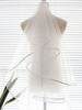 Brautschleier Zwei-Stufen-Rand Elastic Woven Satin Finished Edge Drop Brautschleier