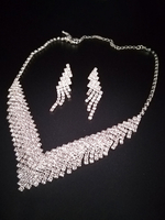 Brautschmuck Set Attraktive Strass Damen Halskette Modeaccessoires