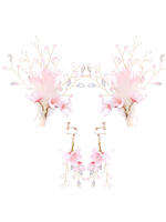Brautschmuck Set Schöne Federn Flora Metall Vintage Kopfbedeckung Ohrring Brautschmuck Set