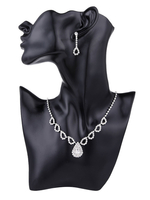 Brautschmuck Set Silber Strass Halskette Mit Ohrringen
