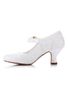 Brautschuhe 2020aus für Hochzeit im eleganten Stil in Elfenbeinfarbe Satin Pumps