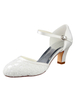 Brautschuhe 2021aus mit Spitzen Hochzeit Party im eleganten Stil in Elfenbeinfarbe Pump