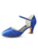 Brautschuhe aus Kunstseiden mit Blockabsatz Pump im Retro-Style