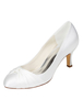 Brautschuhe aus Kunstseiden mit Falten und Kitten Heels in Elfenbeinfarbe