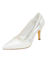Brautschuhe aus mit Kristall Hochzeit Party im eleganten Stil in Elfenbeinfarbe Pumps