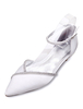Brautschuhe aus Satin mit Kunstdiamanten Flach Pump im eleganten Stil