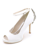 Brautschuhe aus Satin mit Kunstdiamanten und Stilettos Pumps im eleganten & luxuriösen Stil
