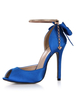 Brautschuhe aus Satin mit Schleife und Stilettos Pumps im eleganten Stil