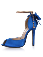 Brautschuhe aus Satin mit Schleife und Stilettos Pumps im eleganten Stil
