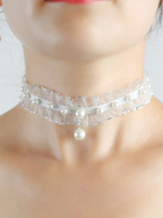 Bridal Pearl Lace Halsreif