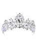 Bridal Tiara Silber Kristall Strass Floral Royal Hochzeit Kopfschmuck