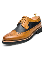 Brown Brogue Schuhe runde Zehe SchnürenDress Schuhe Bräutigam Schuhe