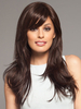 Brown geneigt Fringe gerade Fiber lange Perücke für Damen